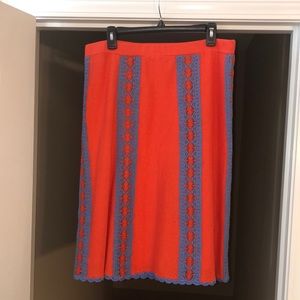 Tory Burch Trista Knit Crochet Skirt, Size XL. EUC. Retail $395.
